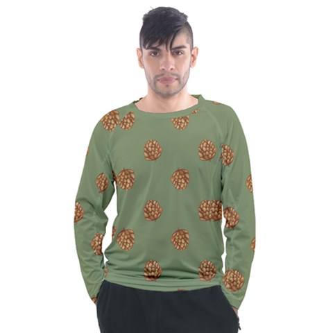 Pine Cones Green Men s Long Sleeve Raglan Tee by Littlebird