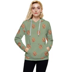 Pine Cones Green Women s Lightweight Drawstring Hoodie by Littlebird