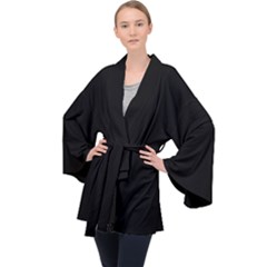 S1e1mercedes Long Sleeve Velvet Kimono  by SomethingForEveryone