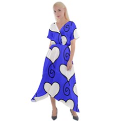 S1e1sue3 Cross Front Sharkbite Hem Maxi Dress by SomethingForEveryone