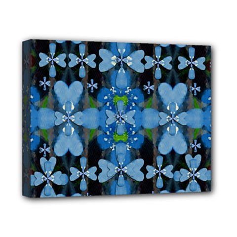 Rare Excotic Blue Flowers In The Forest Of Calm And Peace Canvas 10  X 8  (stretched) by pepitasart