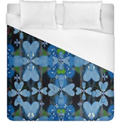 Rare Excotic Blue Flowers In The Forest Of Calm And Peace Duvet Cover (king Size) by pepitasart