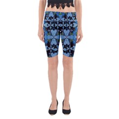 Rare Excotic Blue Flowers In The Forest Of Calm And Peace Yoga Cropped Leggings by pepitasart