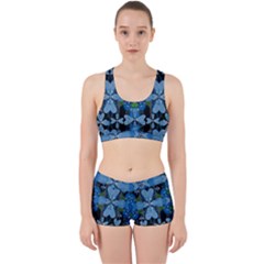 Rare Excotic Blue Flowers In The Forest Of Calm And Peace Work It Out Gym Set by pepitasart