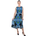 Rare Excotic Blue Flowers In The Forest Of Calm And Peace Midi Tie-Back Chiffon Dress View1