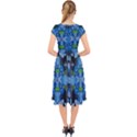 Rare Excotic Blue Flowers In The Forest Of Calm And Peace Cap Sleeve Front Wrap Midi Dress View2