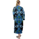 Rare Excotic Blue Flowers In The Forest Of Calm And Peace Maxi Velour Kimono View2