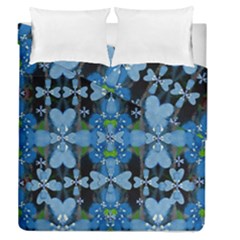 Rare Excotic Blue Flowers In The Forest Of Calm And Peace Duvet Cover Double Side (queen Size) by pepitasart