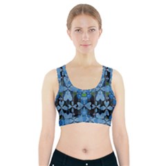 Rare Excotic Blue Flowers In The Forest Of Calm And Peace Sports Bra With Pocket by pepitasart