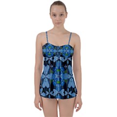 Rare Excotic Blue Flowers In The Forest Of Calm And Peace Babydoll Tankini Set by pepitasart