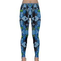 Rare Excotic Blue Flowers In The Forest Of Calm And Peace Lightweight Velour Classic Yoga Leggings by pepitasart