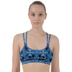 Rare Excotic Blue Flowers In The Forest Of Calm And Peace Line Them Up Sports Bra by pepitasart