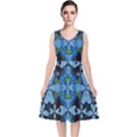 Rare Excotic Blue Flowers In The Forest Of Calm And Peace V-Neck Midi Sleeveless Dress  View1