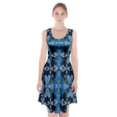 Rare Excotic Blue Flowers In The Forest Of Calm And Peace Racerback Midi Dress by pepitasart