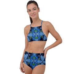 Rare Excotic Blue Flowers In The Forest Of Calm And Peace High Waist Tankini Set by pepitasart