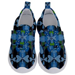 Rare Excotic Blue Flowers In The Forest Of Calm And Peace Kids  Velcro No Lace Shoes by pepitasart