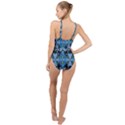 Rare Excotic Blue Flowers In The Forest Of Calm And Peace High Neck One Piece Swimsuit View2