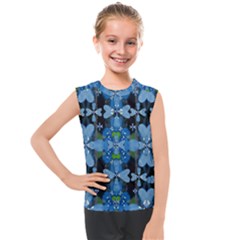 Rare Excotic Blue Flowers In The Forest Of Calm And Peace Kids  Mesh Tank Top