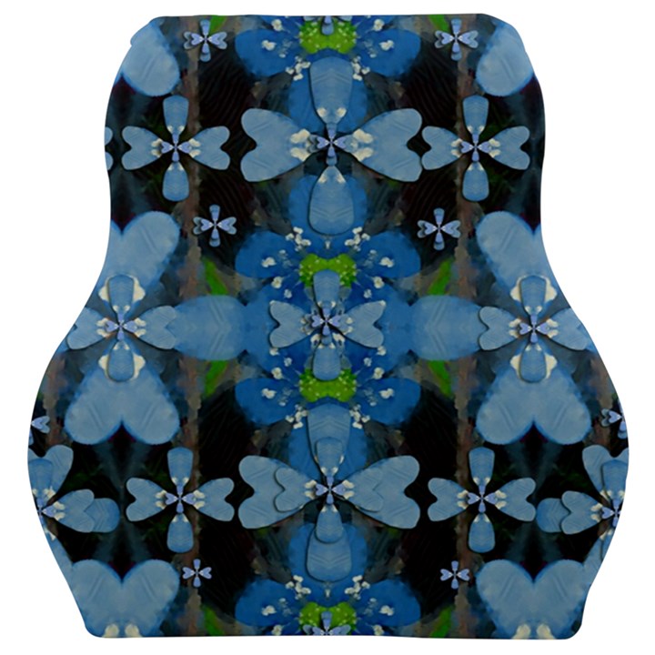 Rare Excotic Blue Flowers In The Forest Of Calm And Peace Car Seat Velour Cushion 