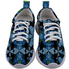 Rare Excotic Blue Flowers In The Forest Of Calm And Peace Kids Athletic Shoes by pepitasart