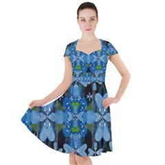 Rare Excotic Blue Flowers In The Forest Of Calm And Peace Cap Sleeve Midi Dress by pepitasart