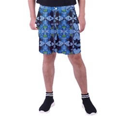 Rare Excotic Blue Flowers In The Forest Of Calm And Peace Men s Pocket Shorts