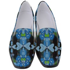 Rare Excotic Blue Flowers In The Forest Of Calm And Peace Women s Classic Loafer Heels by pepitasart