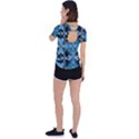 Rare Excotic Blue Flowers In The Forest Of Calm And Peace Back Circle Cutout Sports Tee View2