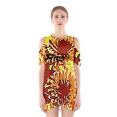 Sunflowers Shoulder Cutout One Piece Dress by 3cl3ctix