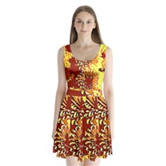 Sunflowers Split Back Mini Dress  by 3cl3ctix