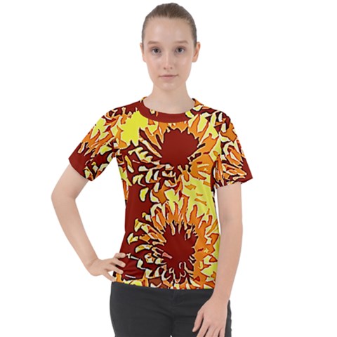 Sunflowers Women s Sport Raglan Tee by 3cl3ctix