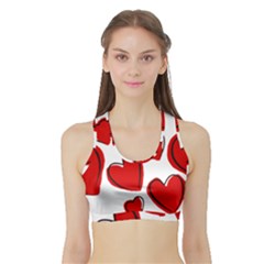 Scribbled Love Sports Bra With Border by SomethingForEveryone