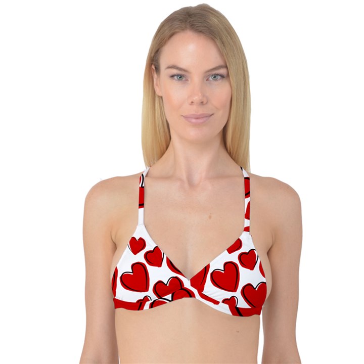 Scribbled Love Reversible Tri Bikini Top