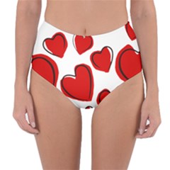 Scribbled Love Reversible High-waist Bikini Bottoms by SomethingForEveryone