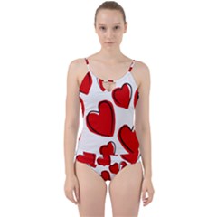 Scribbled Love Cut Out Top Tankini Set by SomethingForEveryone