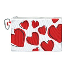 Scribbled Love Canvas Cosmetic Bag (large) by SomethingForEveryone