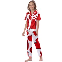 Scribbled Love Kids  Satin Short Sleeve Pajamas Set by SomethingForEveryone