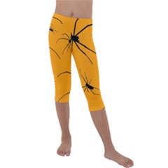 Scary Long Leg Spiders Kids  Lightweight Velour Capri Leggings  by SomethingForEveryone