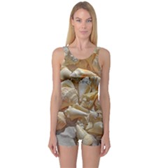 Sea-shells Bg One Piece Boyleg Swimsuit by SomethingForEveryone