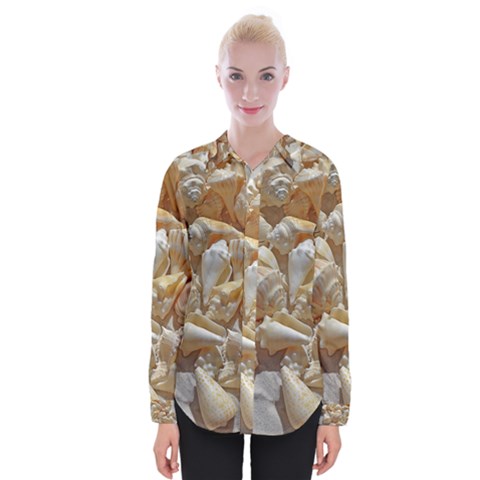 Sea-shells Bg Womens Long Sleeve Shirt by SomethingForEveryone