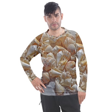 Sea-shells Bg Men s Pique Long Sleeve Tee by SomethingForEveryone