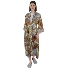 Sea-shells Bg Maxi Satin Kimono by SomethingForEveryone