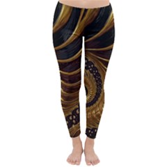 Shell Fractal In Brown Classic Winter Leggings by SomethingForEveryone