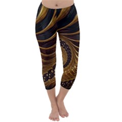 Shell Fractal In Brown Capri Winter Leggings  by SomethingForEveryone