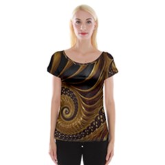 Shell Fractal In Brown Cap Sleeve Top by SomethingForEveryone