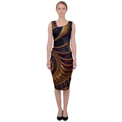 Shell Fractal In Brown Sleeveless Pencil Dress by SomethingForEveryone