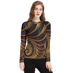 Shell Fractal In Brown Women s Long Sleeve Rash Guard by SomethingForEveryone