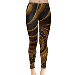 Shell Fractal In Brown Inside Out Leggings by SomethingForEveryone