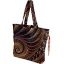 Shell Fractal In Brown Drawstring Tote Bag View1