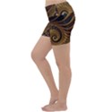 Shell Fractal In Brown Lightweight Velour Yoga Shorts View2